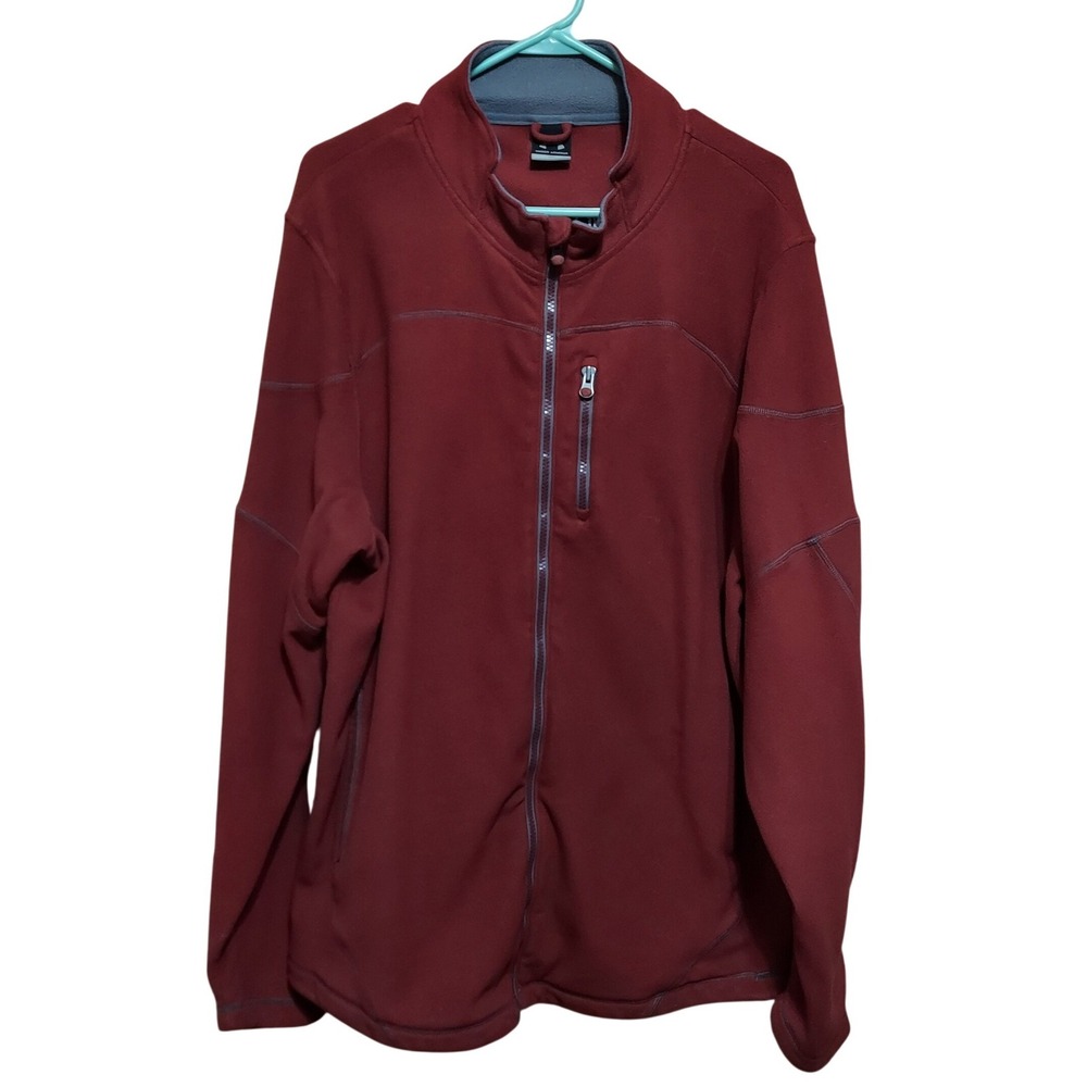 Under Armour Mens XXL Full Zip Fleece Jacket Maroon Burgundy Mock‎ Neck RN 96510